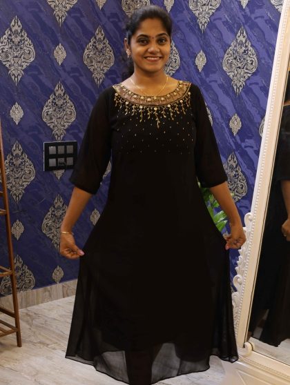 Net Round Neck Kurti