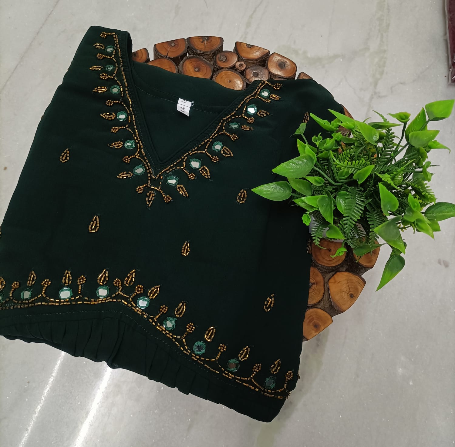 V Neck Mirror Kurti - Image 3