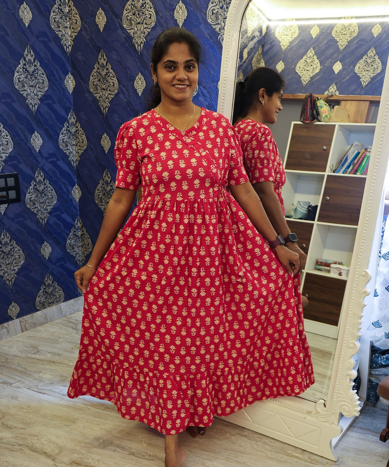 Cotton Frock Rani Pink