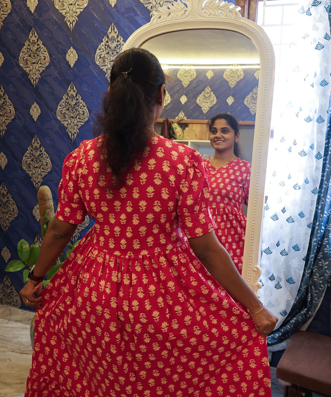 Cotton Frock Rani Pink - Image 4