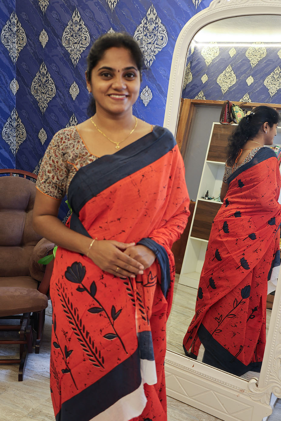red-with-white-saree-new