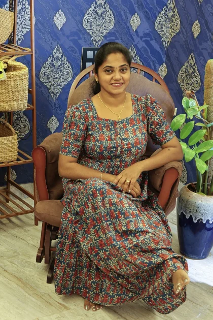 Cotton Breathable Frocks Blue