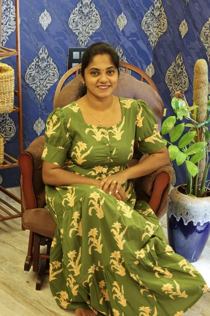 Cotton Breathable Frocks Leaf Green