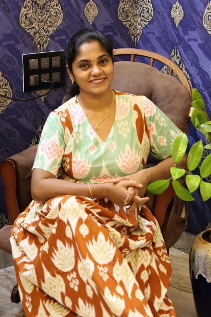 Cotton Nighty Non Feeding Brown With Pista green