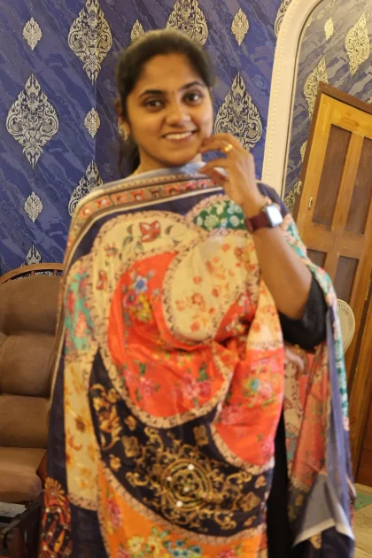 Mirror Dupatta Navy Blue