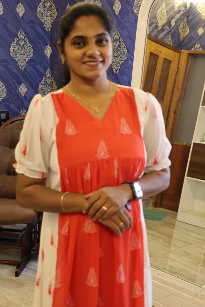 Georgette Frock Red With White Plain