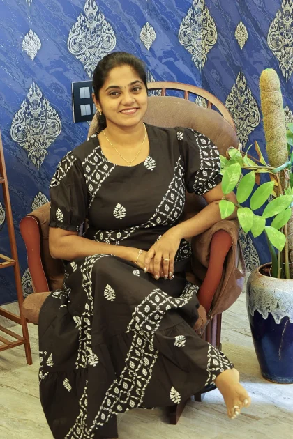 A Line Cotton Night Gown Black