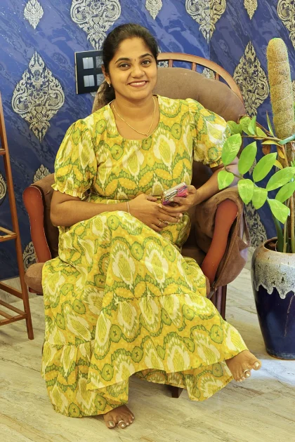 A Line Cotton Night Gown Olive Green