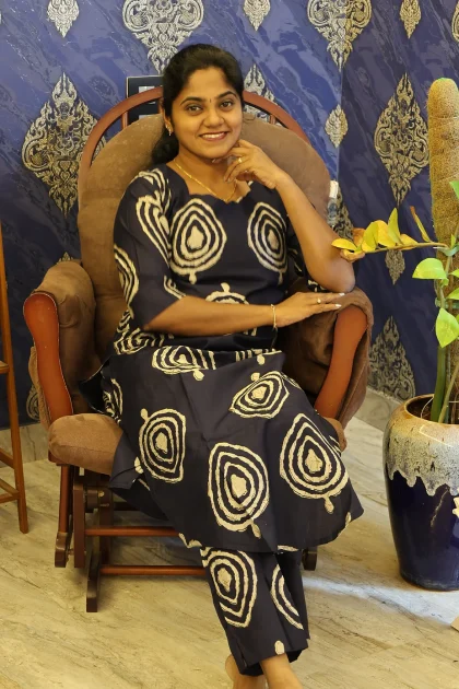 Premium Shining Co Ord Set Navy Blue