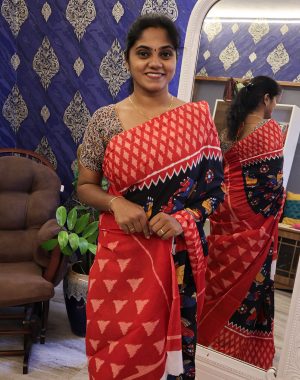red-with-black-sarees